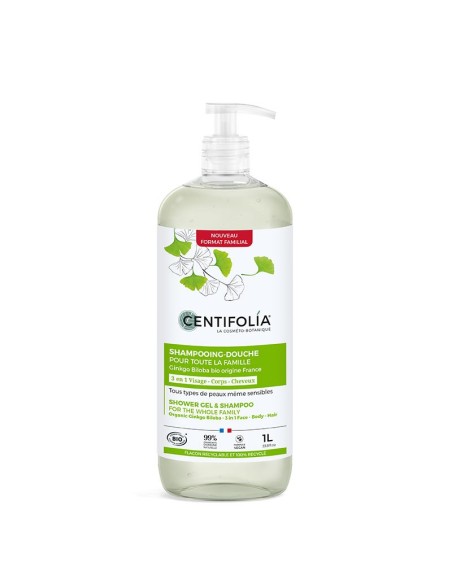 Centifolia - 2in1 šampoon-dušigeel Ginkgo Biloba leheekstrakti ja aloe veraga, 1L