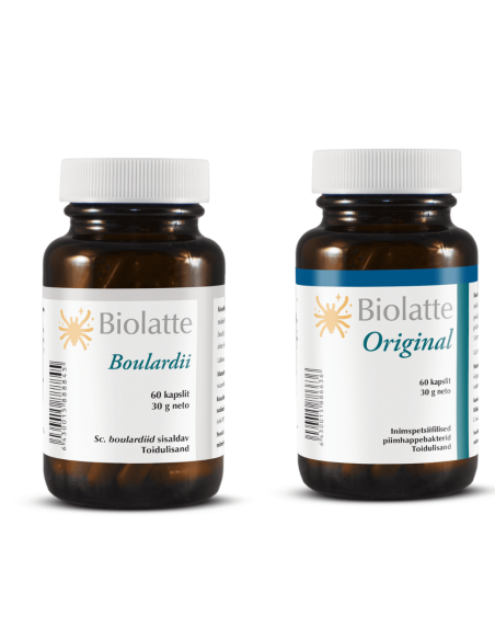 Komplekt Biolatte Boulardii 60 kapslit ja Biolatte Original 60 kapslit