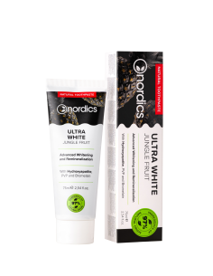 Nordics - Valgendav hambapasta aktiivsöega Ultra White 75ml