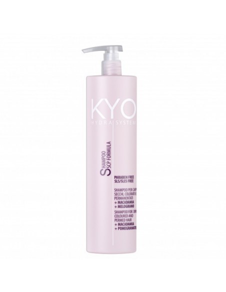 KYO HYDRA SHAMPOO - Niisutav šampoon makadaamiaõli ja granaatõuna ekstraktiga värvitud, kuivadele või lokkis juustele 500 ml